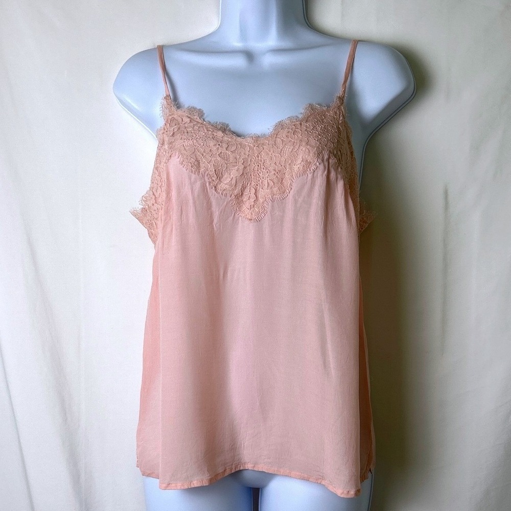 Abercrombie & Fitch Womens Lace Trim Eyelash Cami Tank Top Size S Blush Pink